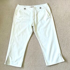 Levi Strauss Signature Stretch Women’s Wide Leg White Cropped Jeans Size…
